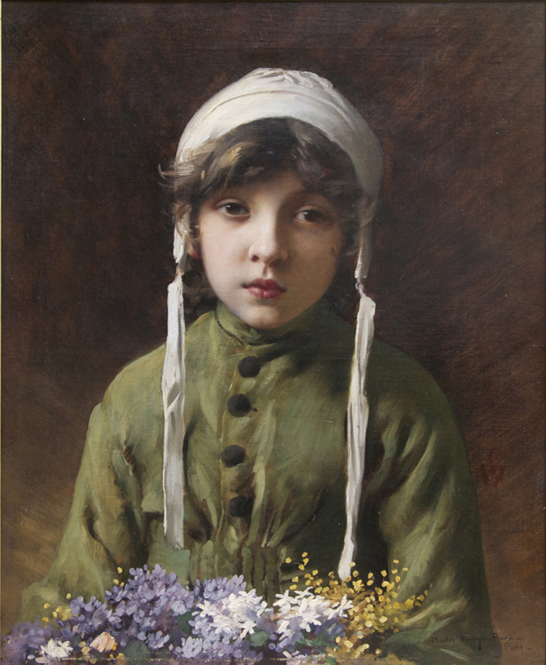 Charles Sprague Pearce - Girl with Flowers, circa 1883